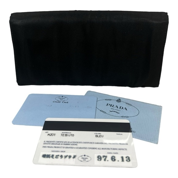 PRADA Tessuto Long Continental Envelope Wallet Nylon Blue Authentic - Picture 3 of 8